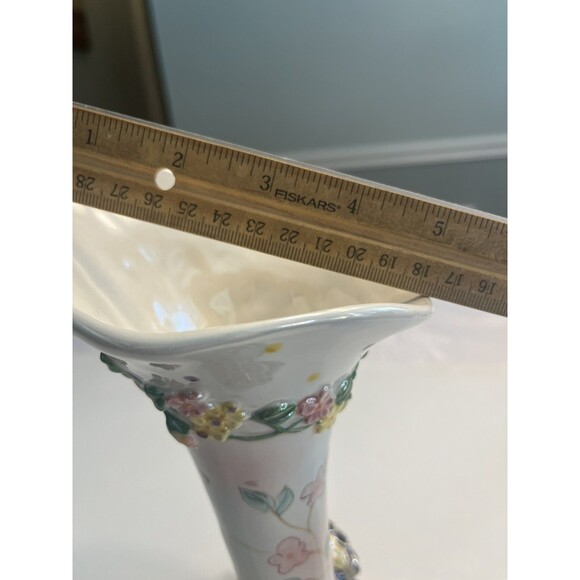 A Birds Flight Goldfinch Floral Iridescent Ceramic Vase - Picture 6 of 14